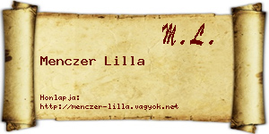 Menczer Lilla névjegykártya